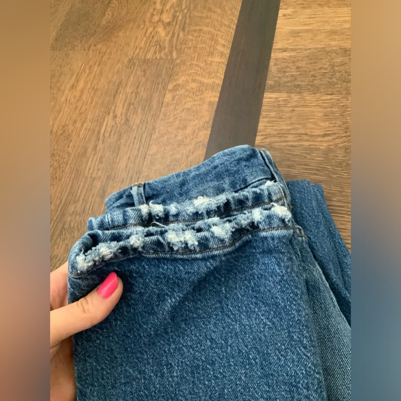 GOOD AMERICAN Good Classic Jeans High Rise Waisted Skinny Frayed Hem Size 28 - Picture 8 of 16